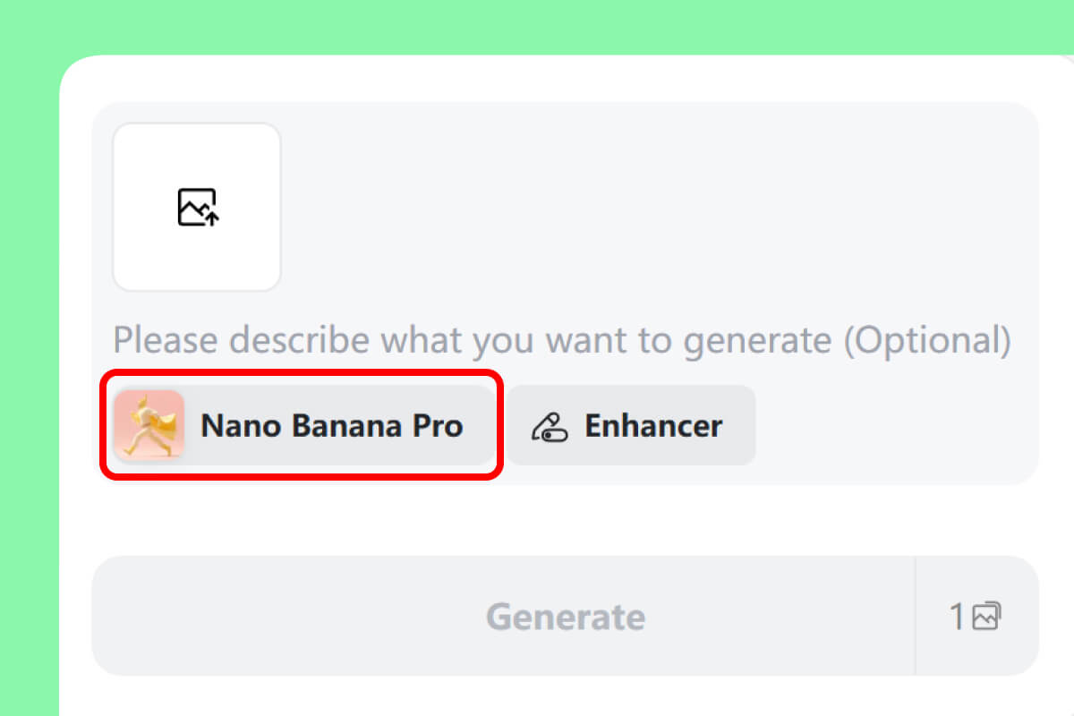 步驟 1. 選擇 Nano Banana Pro 模型
