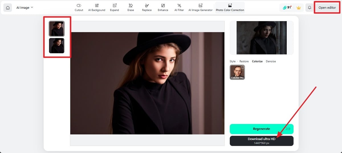 ownload fixed underexposed photo Download the fixed underexposed photo after the correction