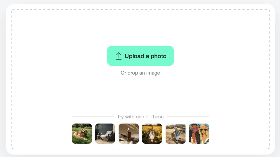 Screenshot demonstrating the process of uploading a photo to the Uncrop AI Tool in insMind  