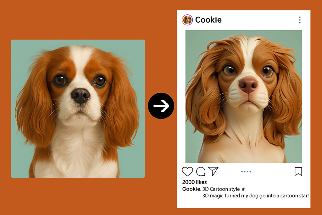 Turn Your Pets into 3D Cartoon Stars Effortlessly