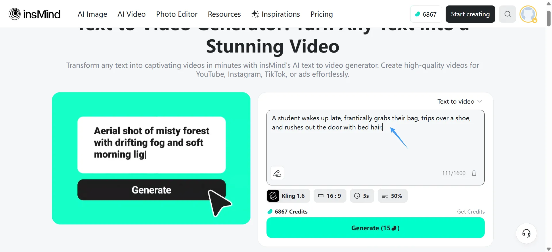Input your idea, and AI will convert it into animated visuals.