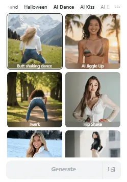 Choose an AI video effect to transform your uploaded image.  