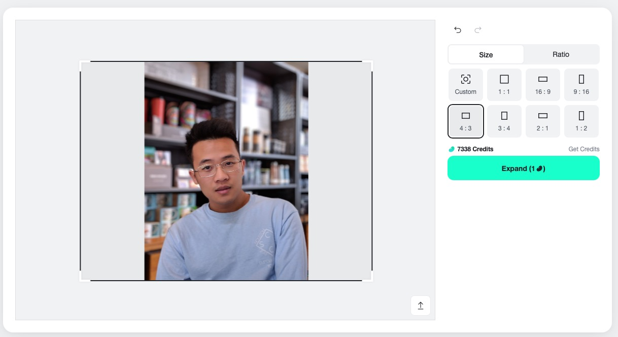 Set the image aspect ratio or enter custom dimensions for best layout fit.