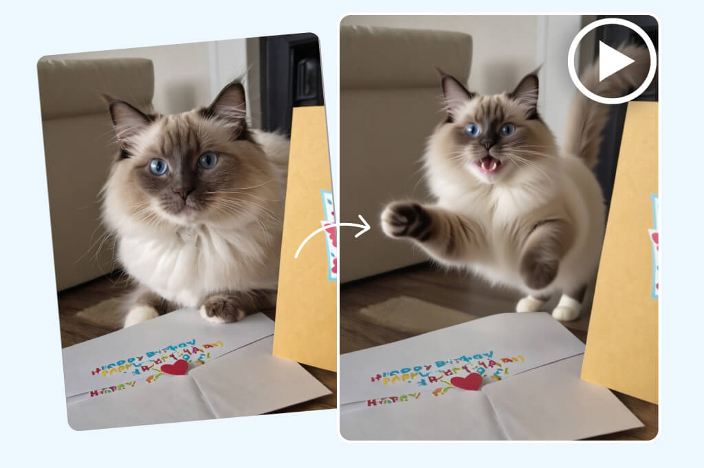 Make memorable birthday or holiday greetings with a dancing pet using AI.