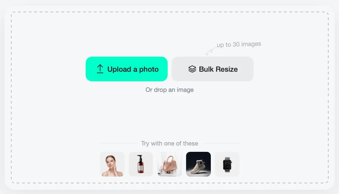 Quickly upload your image to start resizing or editing with insMind.