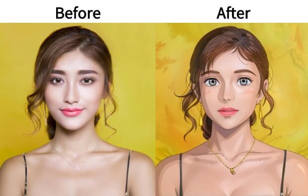 Use AI filters to transform portraits into anime, pixel art, or cartoon styles.