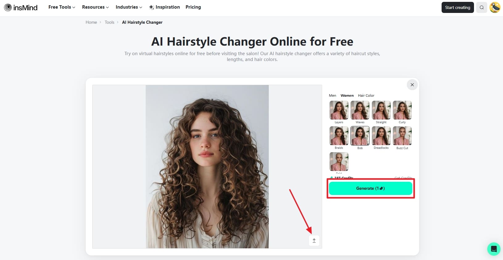 choose style and generate new haircut 