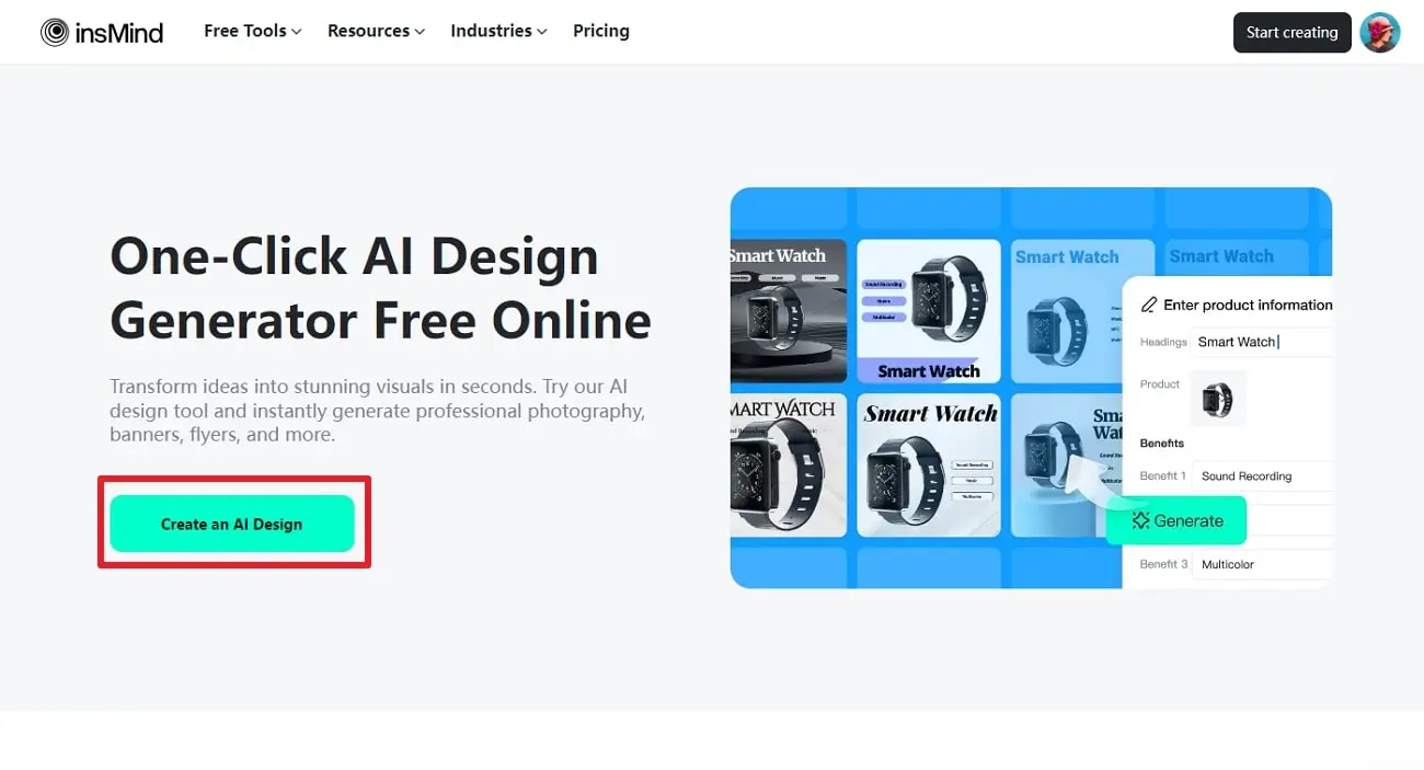 How to Make a Thumbnail for YouTube with AI - visit the AI Design Generator page first