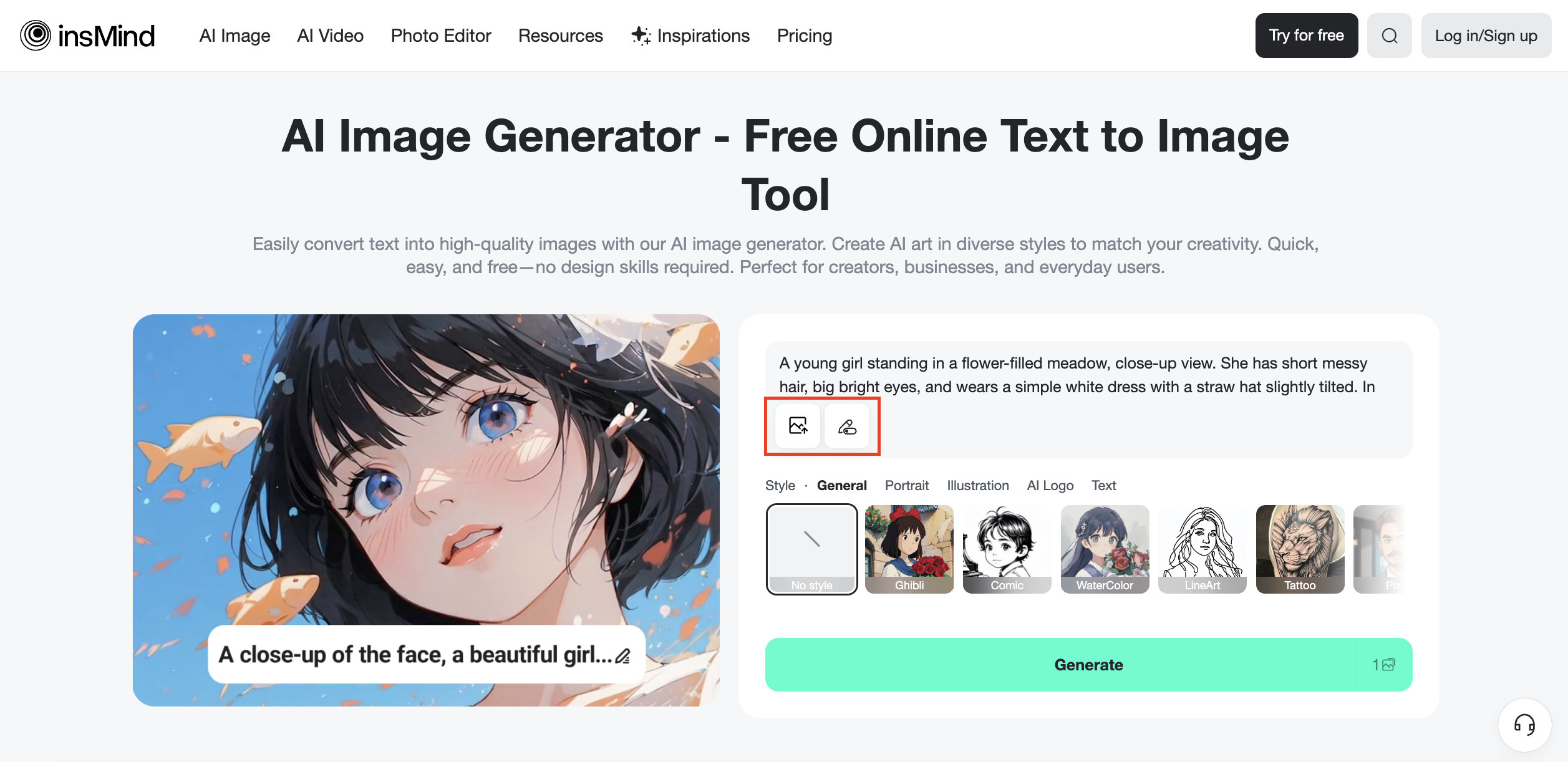 Enter Prompts and Add Reference Image