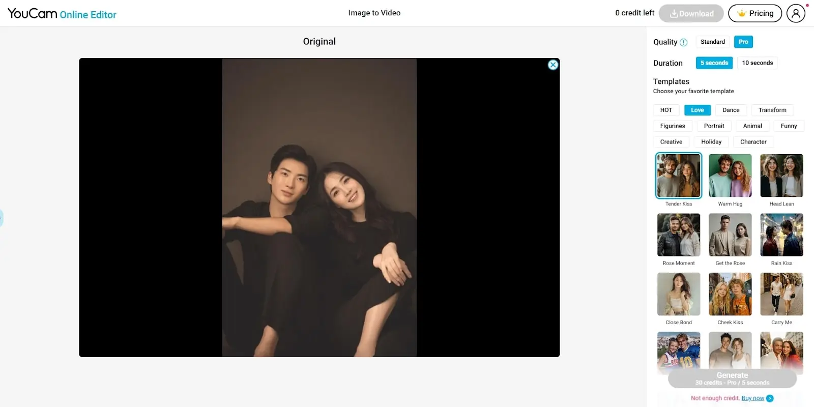 Youcam Kissing Generator Using AI