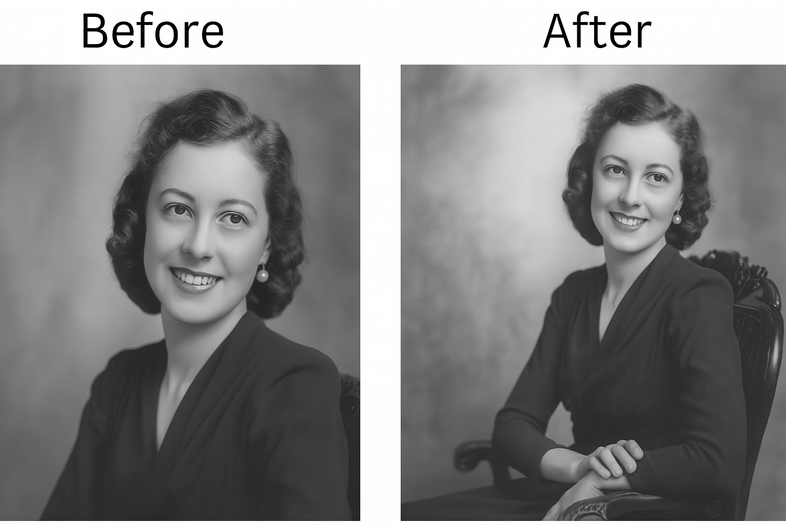 Easily fix and restore old or clipped personal photos using AI.