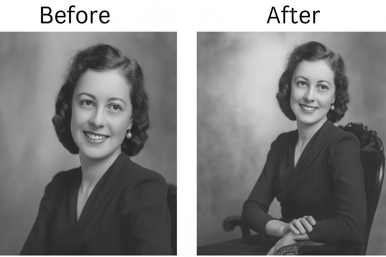 Easily fix and restore old or clipped personal photos using AI.