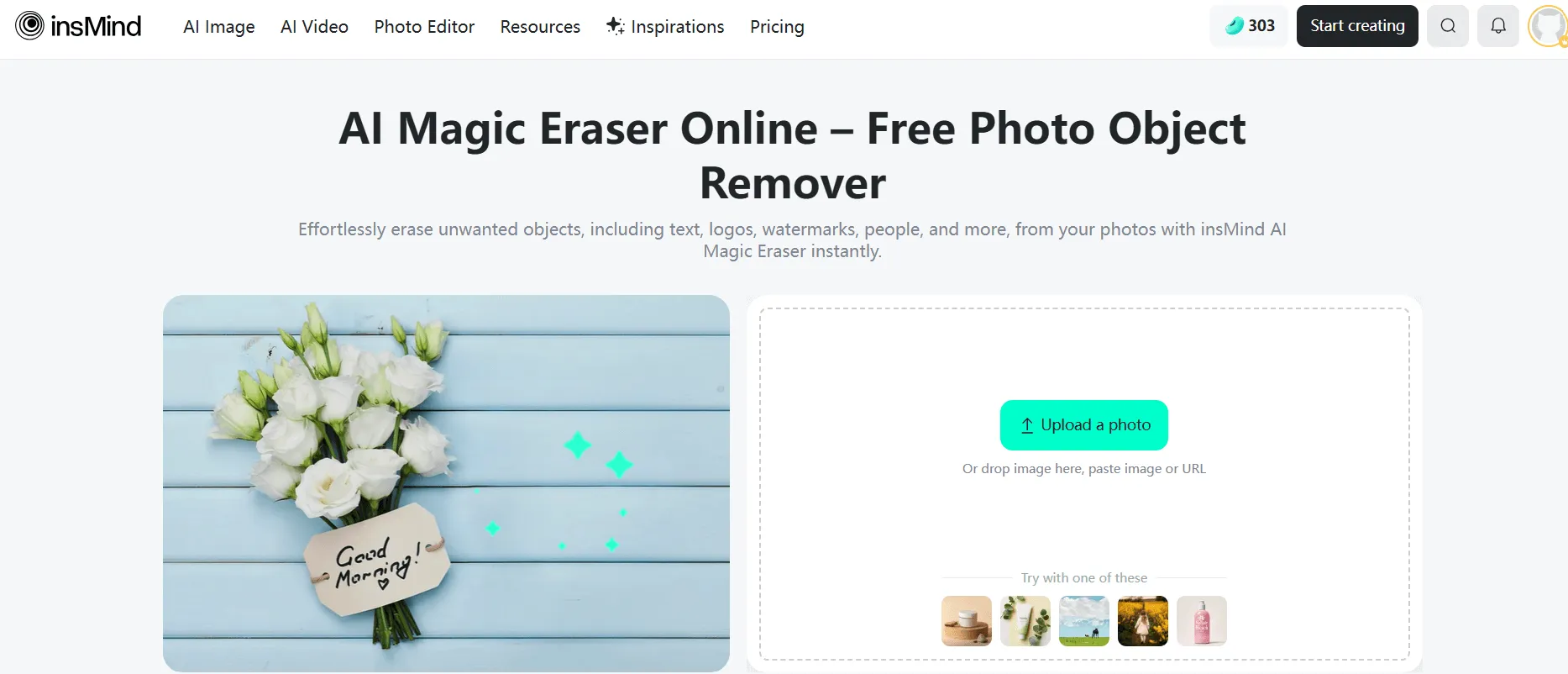 An image of upload your photo to insMind braces filter
