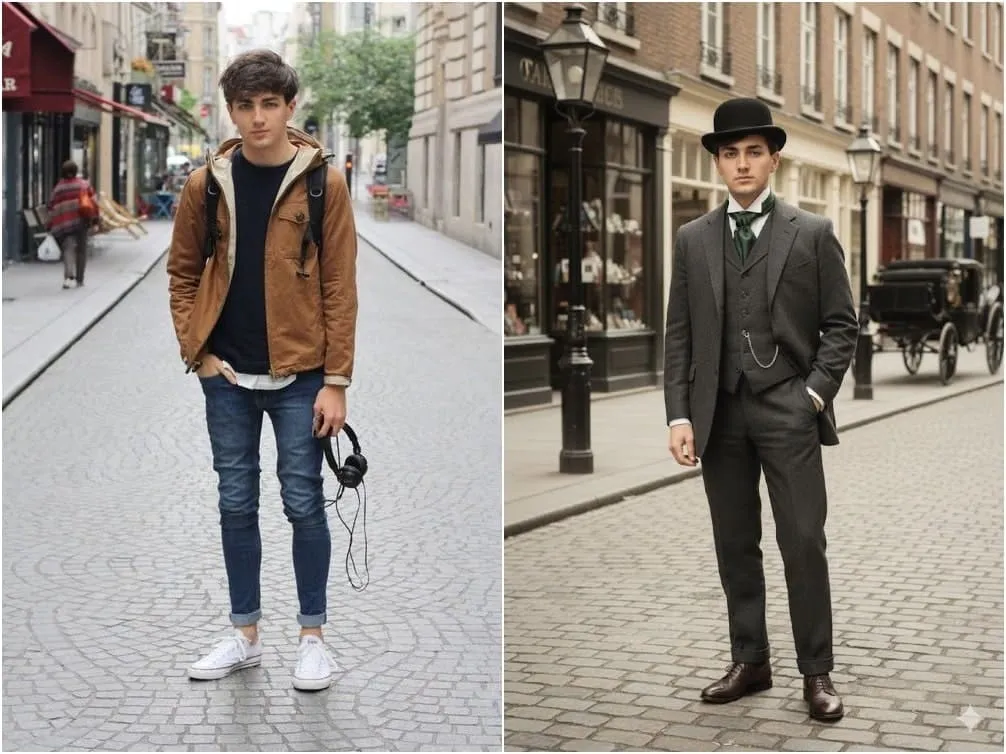 An image of a man exuding vintage sophistication generated by insMInd