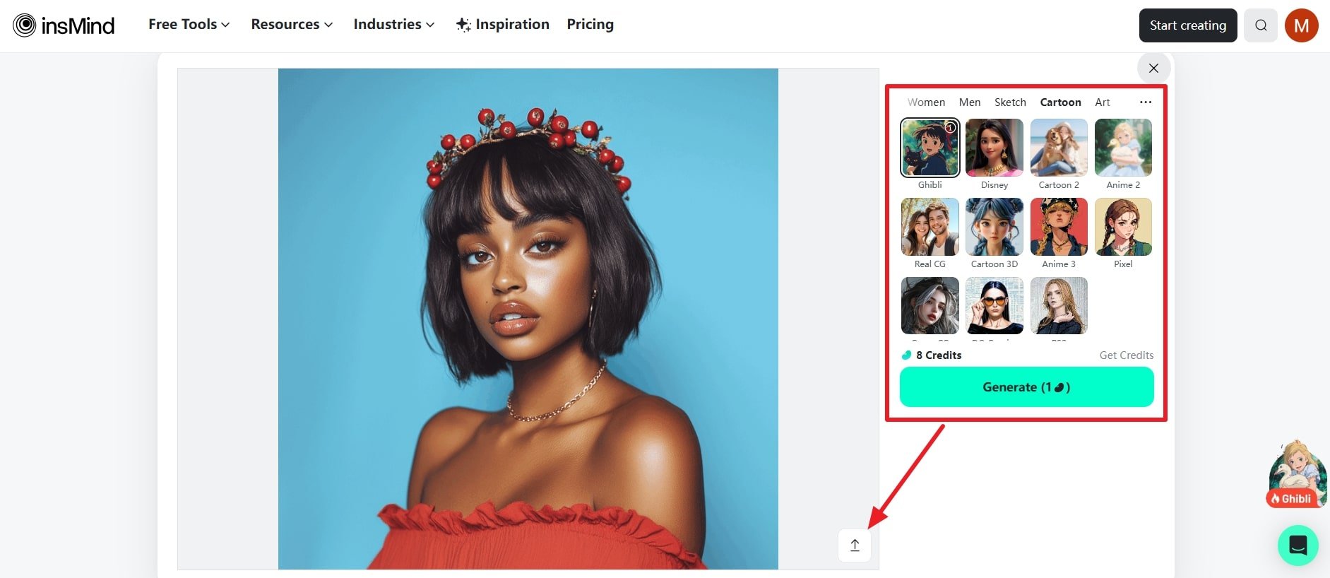 create desired avatar and generate