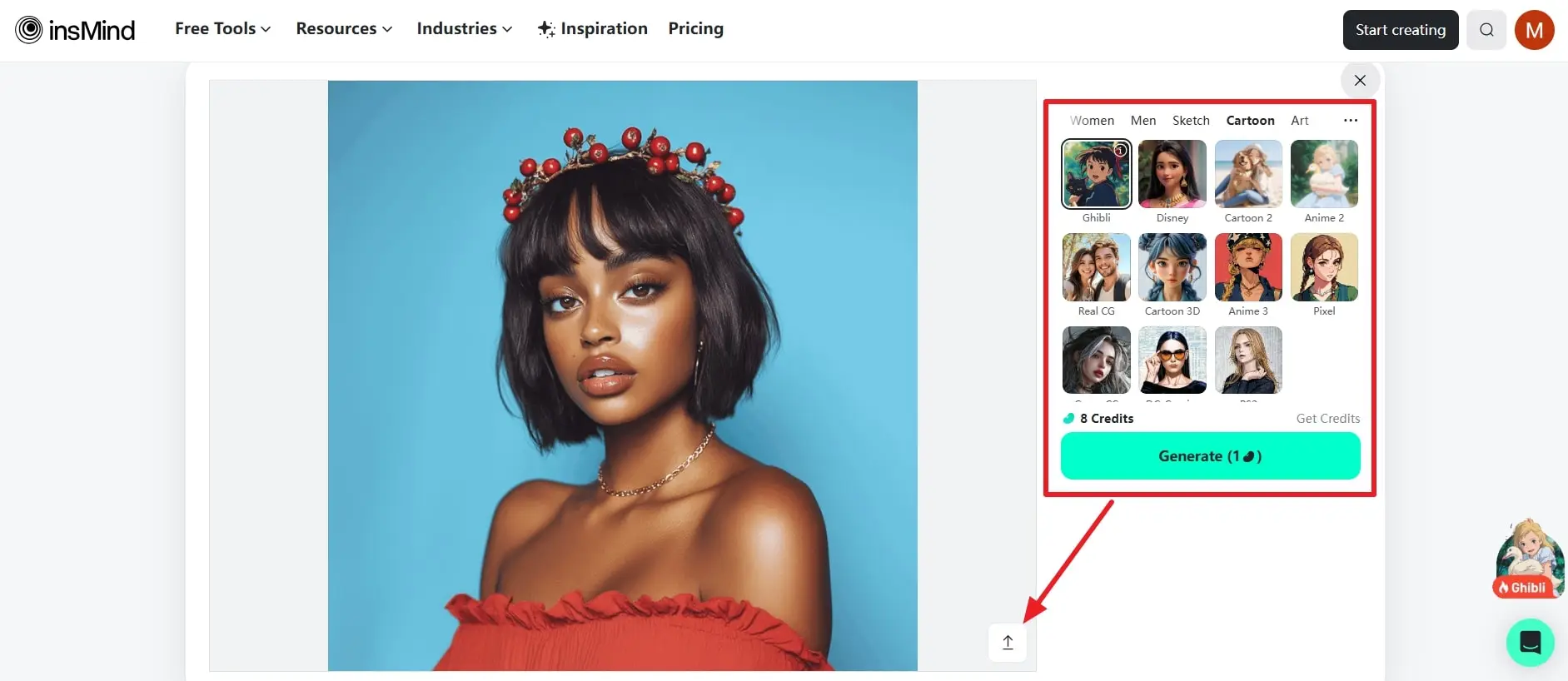 create desired avatar and generate