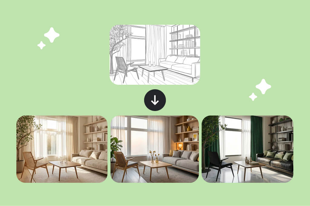 Transform Sketches and Drawings into Stunning Interior Designs
