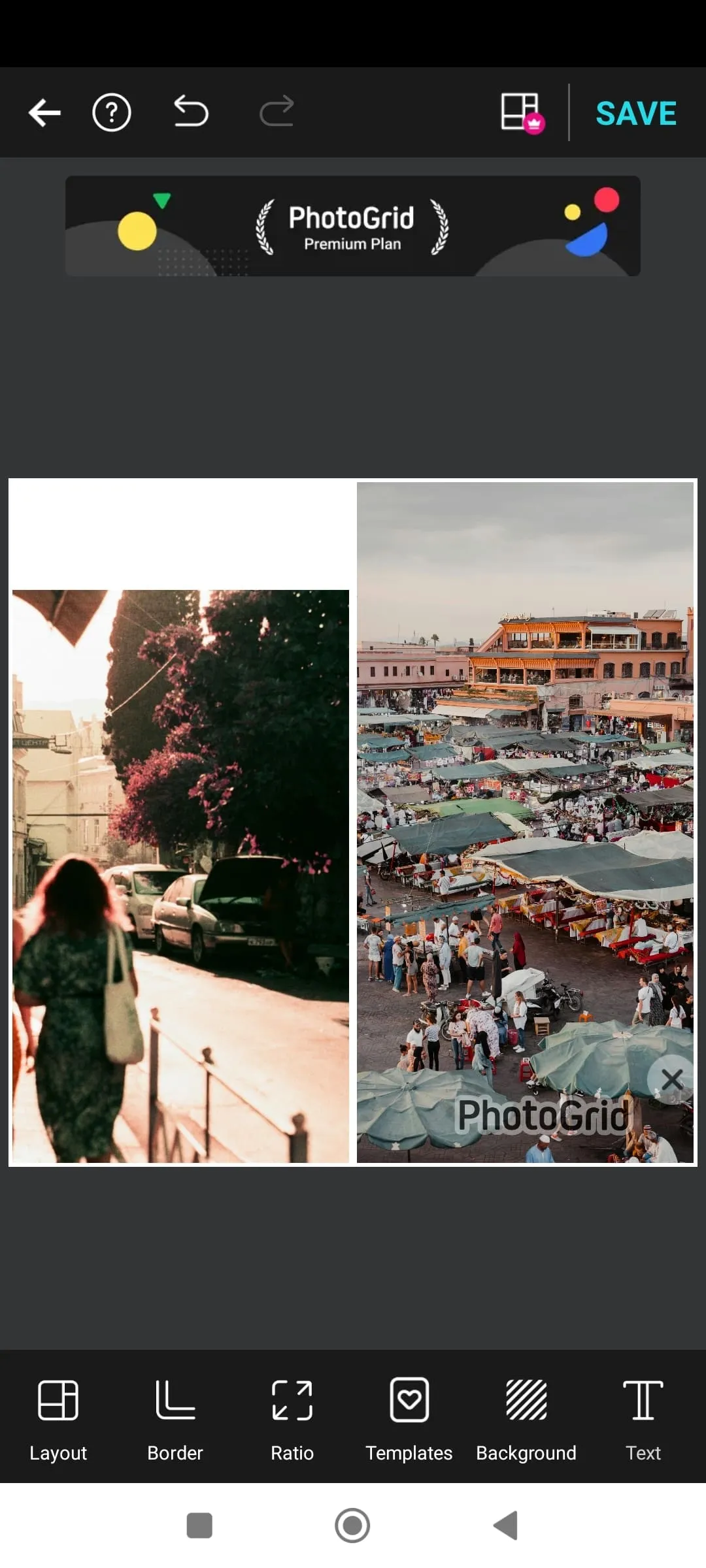 photogrid app for android to stitch photos