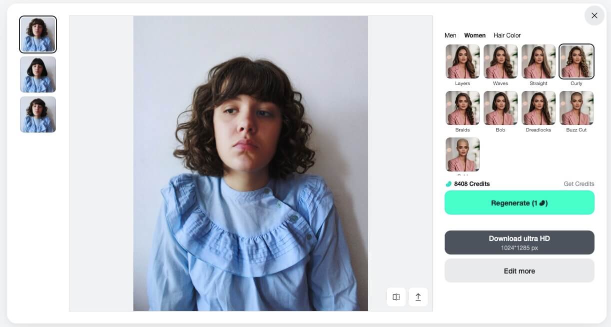 Create your long hairstyle photo and download instantly.