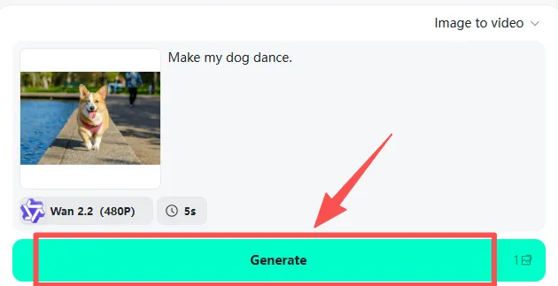 Click the "Generate" button to create your pet video.