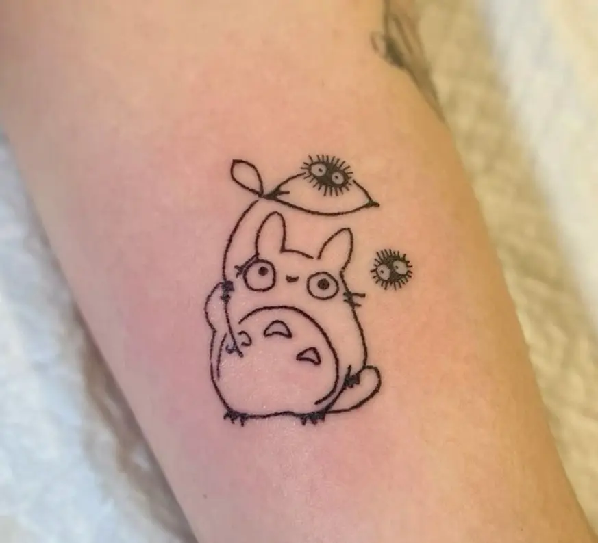 small minimalist anime tattoo idea