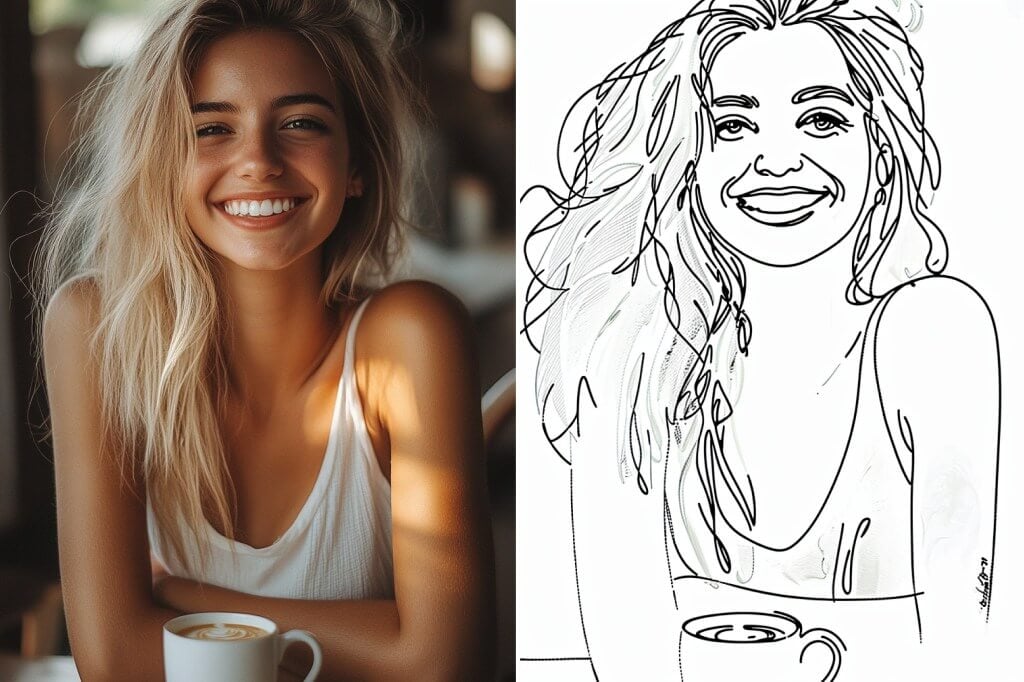 Effortlessly Turn Photo into Line Drawing Portrait