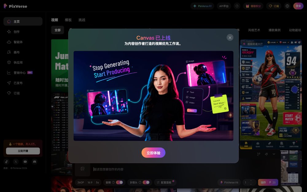PixVerse Interface PixVerse AI video tool interface