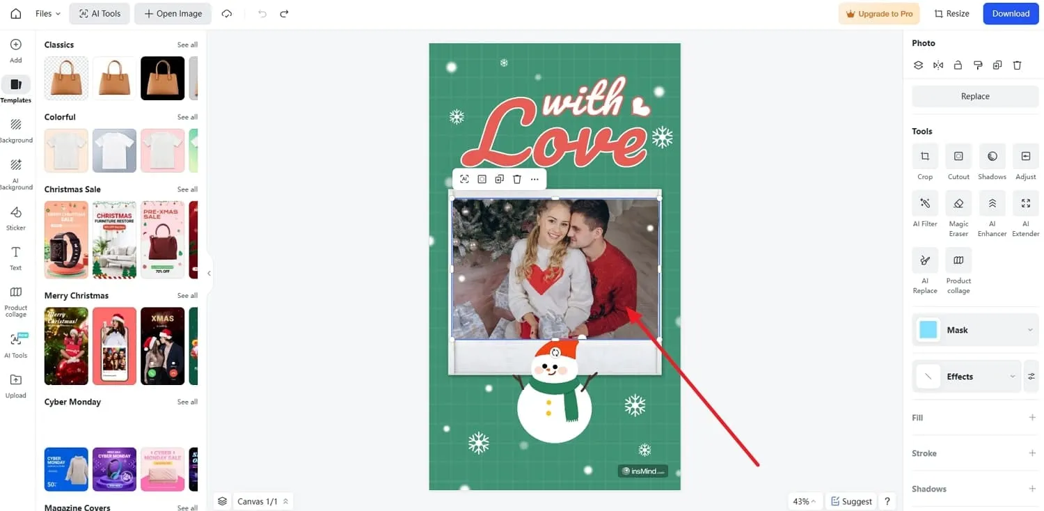 change image with the same christmas background