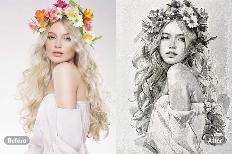 <p>Give&nbsp;a&nbsp;subtle&nbsp;touch&nbsp;to&nbsp;your&nbsp;images&nbsp;by&nbsp;converting&nbsp;them&nbsp;into&nbsp;sketches.&nbsp;This&nbsp;conversion&nbsp;gives&nbsp;detailed&nbsp;and&nbsp;realistic&nbsp;results&nbsp;just&nbsp;like&nbsp;a&nbsp;hand-drawn&nbsp;sketch.</p>