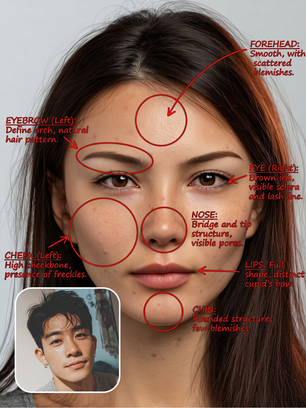 Разметка лица в клиническом стиле