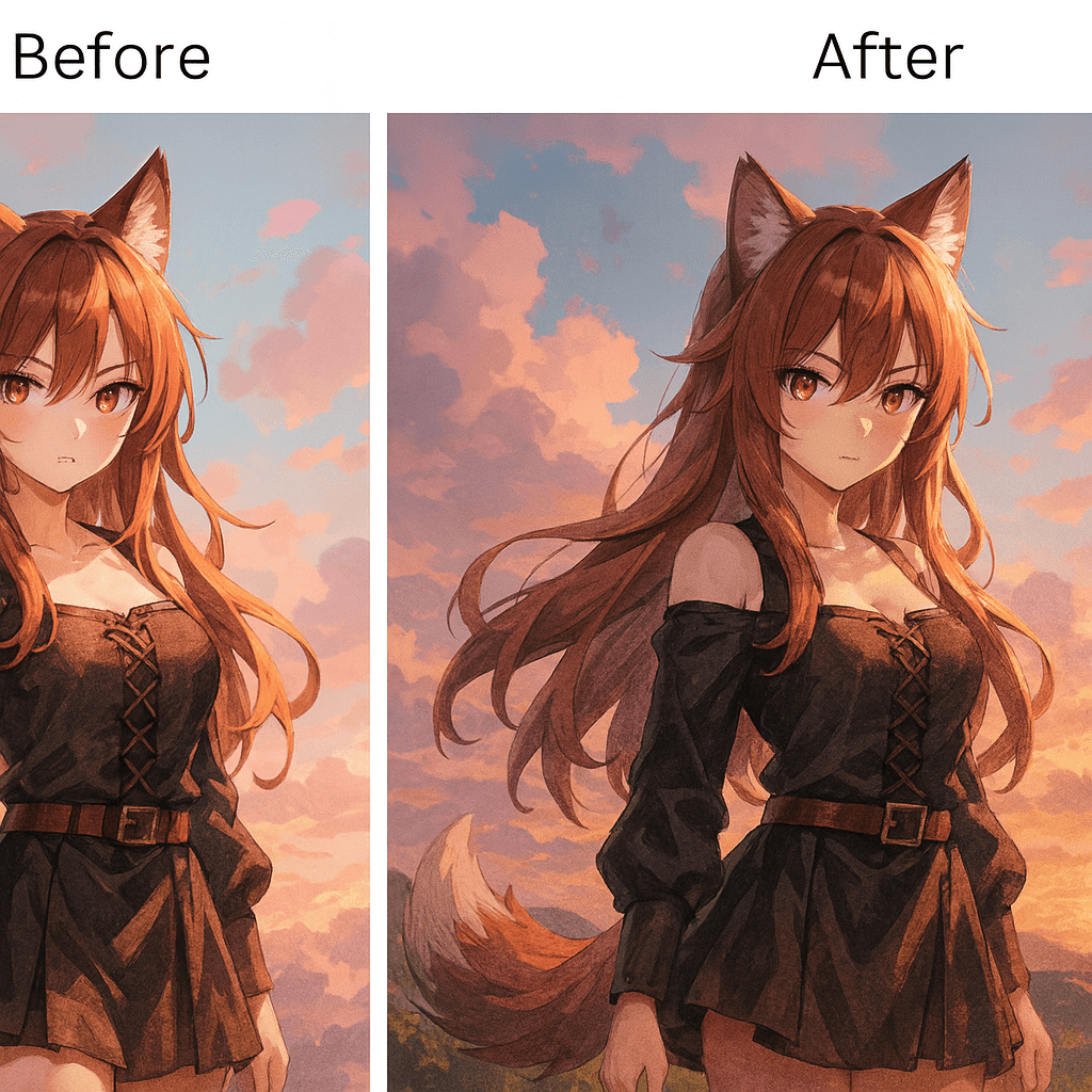 Reframe or enlarge digital artwork like anime and concept art with ease.
