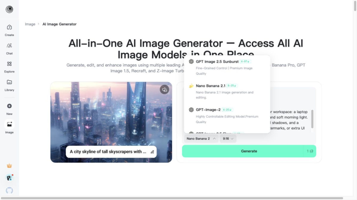 Image model choices on insMind image generator Image model choices on insMind image generator