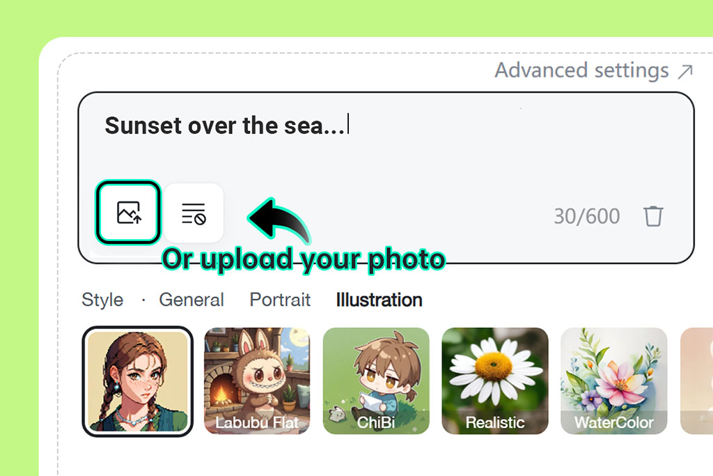 Step 2: (Optional) Upload your reference photo