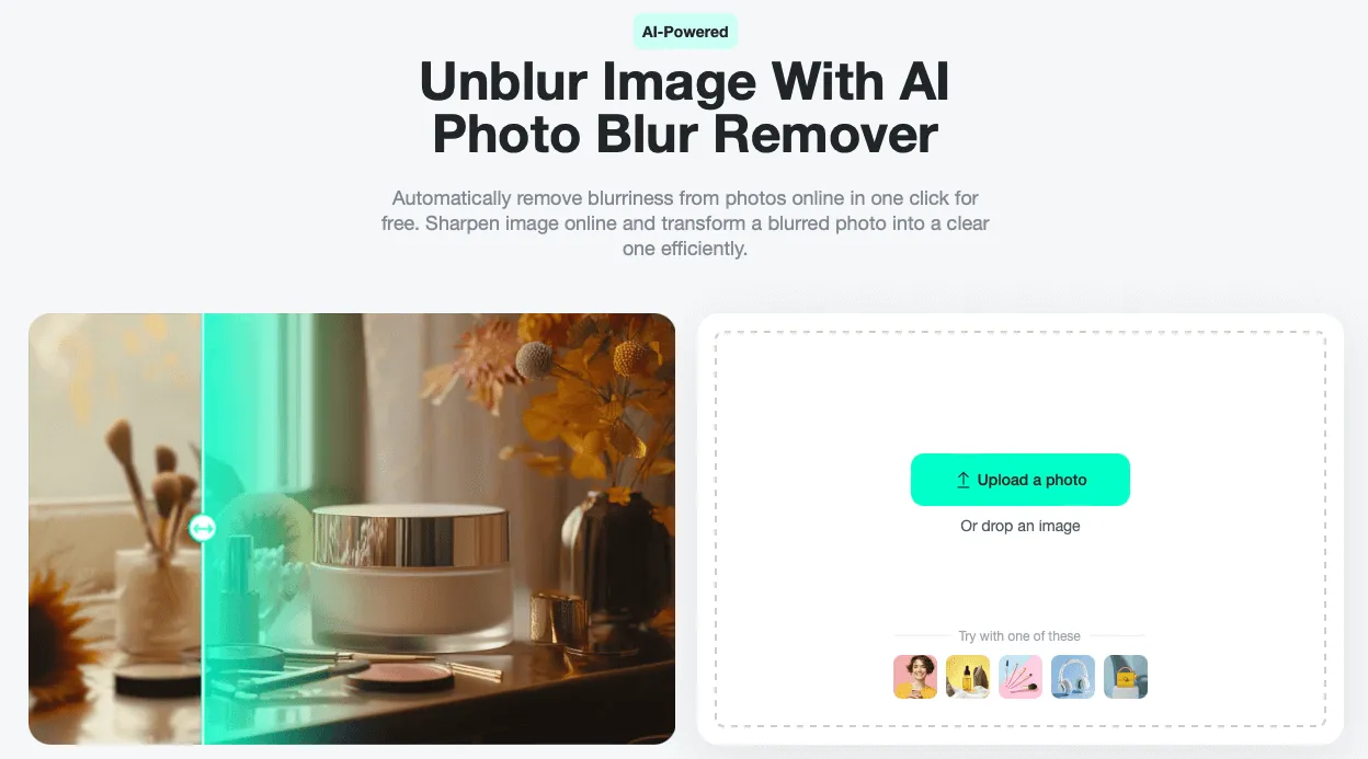 image shows the process of accessing insMind AI Photo Blur Remover