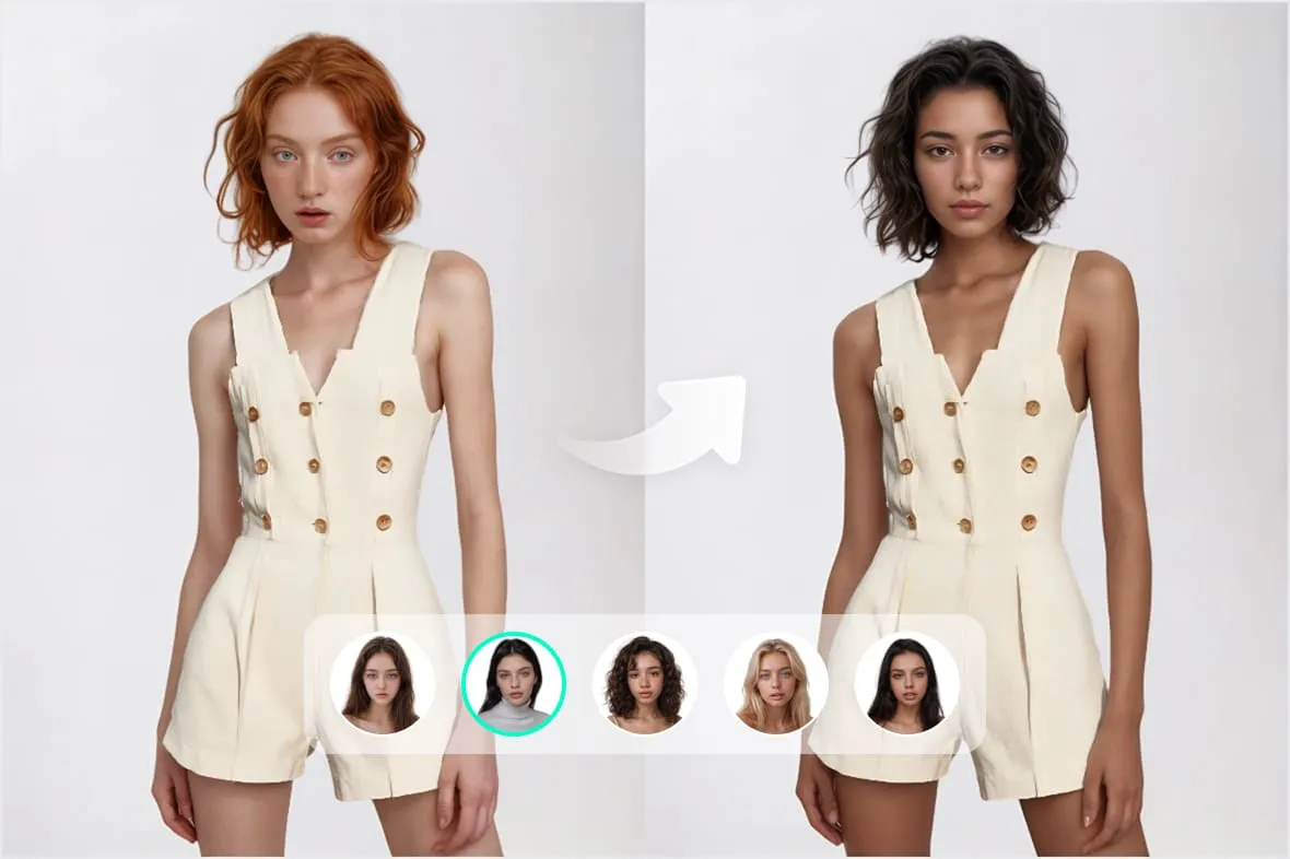 Screenshot that shows the effecit of insMind's AI Fashion Model - Best Editor for Amazon