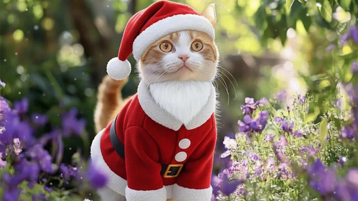 Turn Your Pet into Santa An image of turning a cat into a santa by using insMind