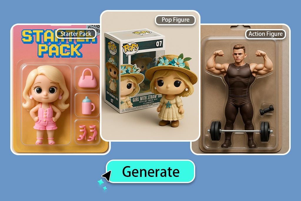 AI Action Figure Generator with Multiple Styles: Pop, 3D, Clay & More AI Action Figure Generator with Multiple Styles: Pop, 3D, Clay & More