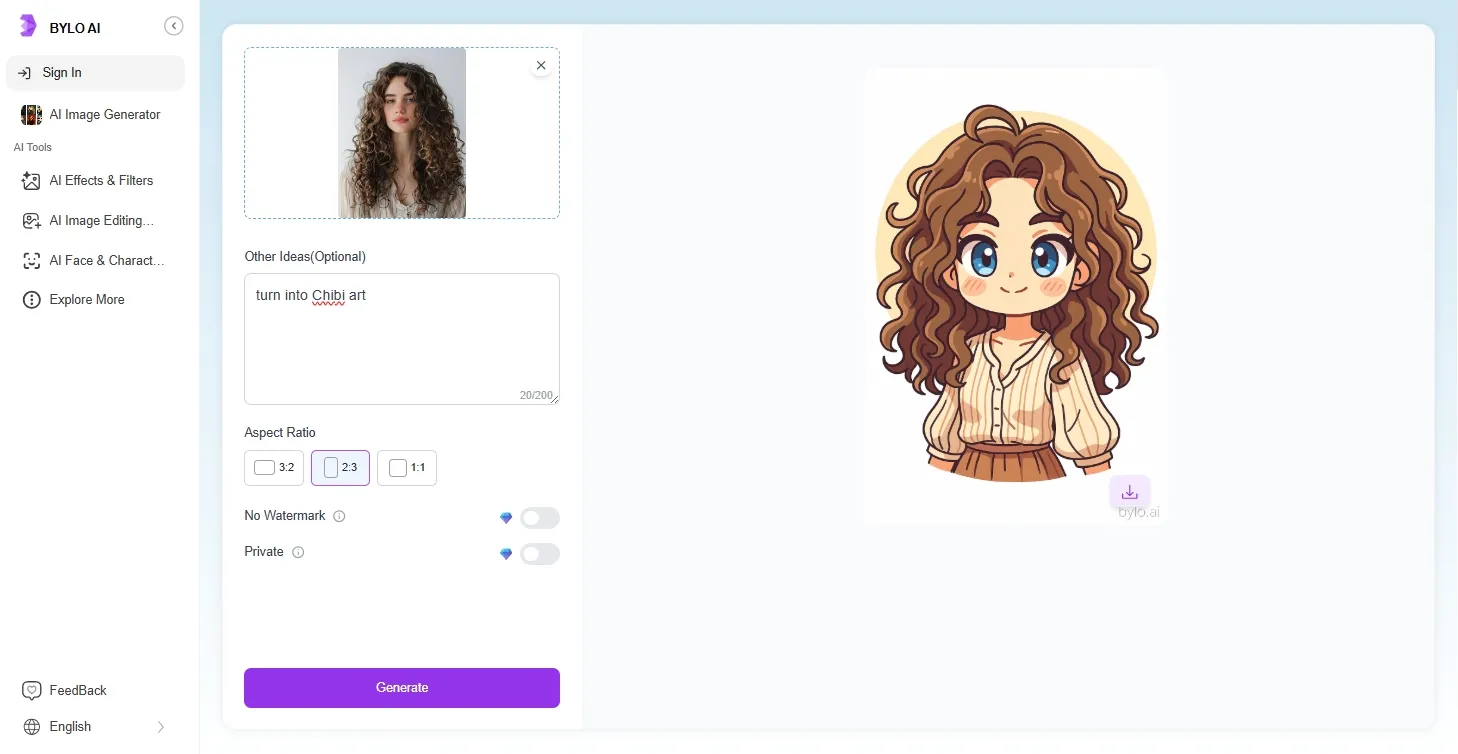Byle Ai Chibi Art Generator