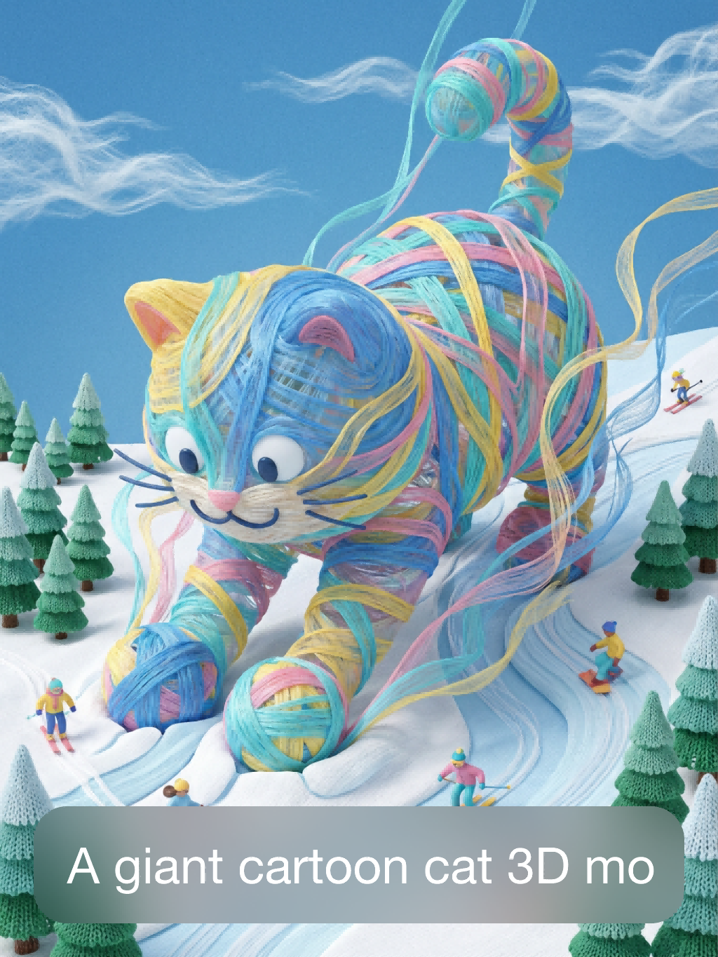 Mèo khổng lồ có sợi chỉ