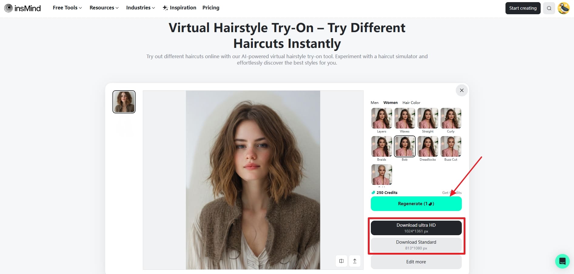  download or regenerate Bixie hairstyle