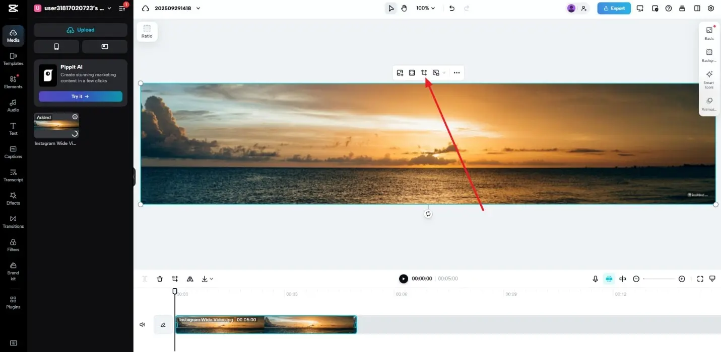 An image showing the upload to a video editing tool