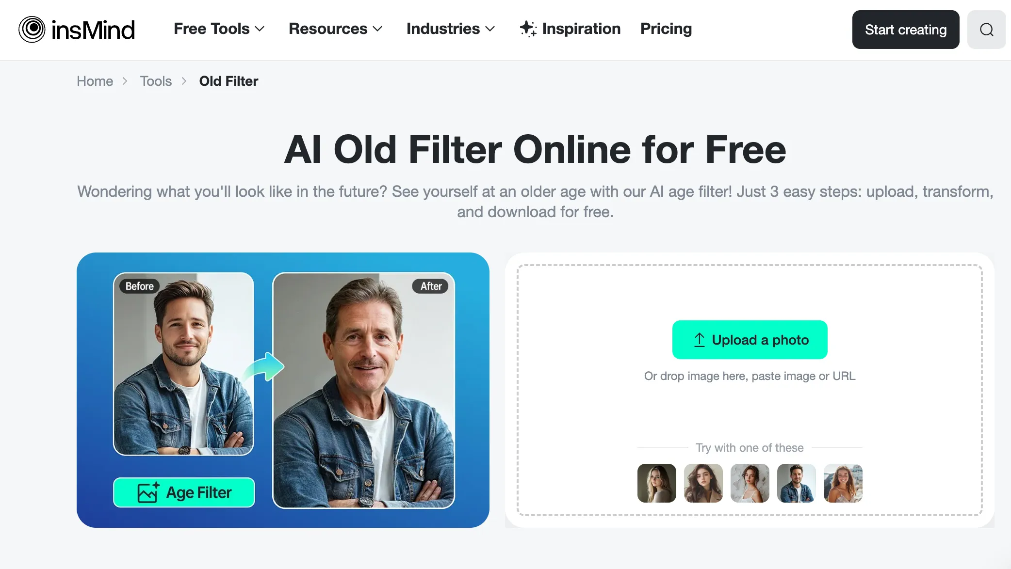 insMind’s AI Old Filter