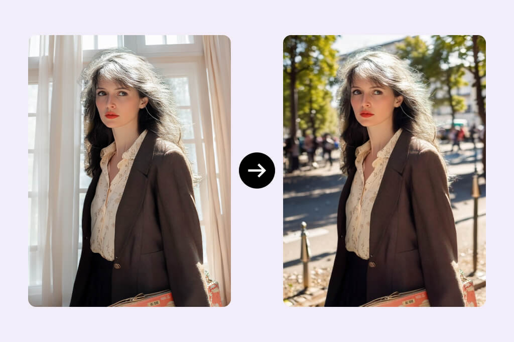 Boost E-Commerce with Vibrant Backdrops for AI Female Models