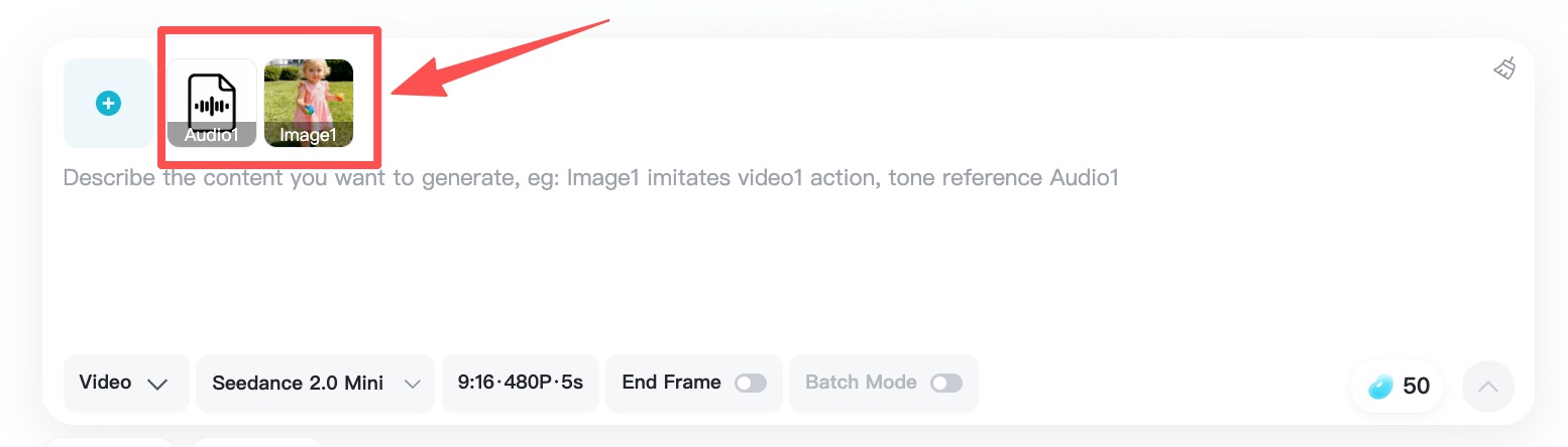 Upload Baby Photo Baby photo and audio reference uploaded for talking video.