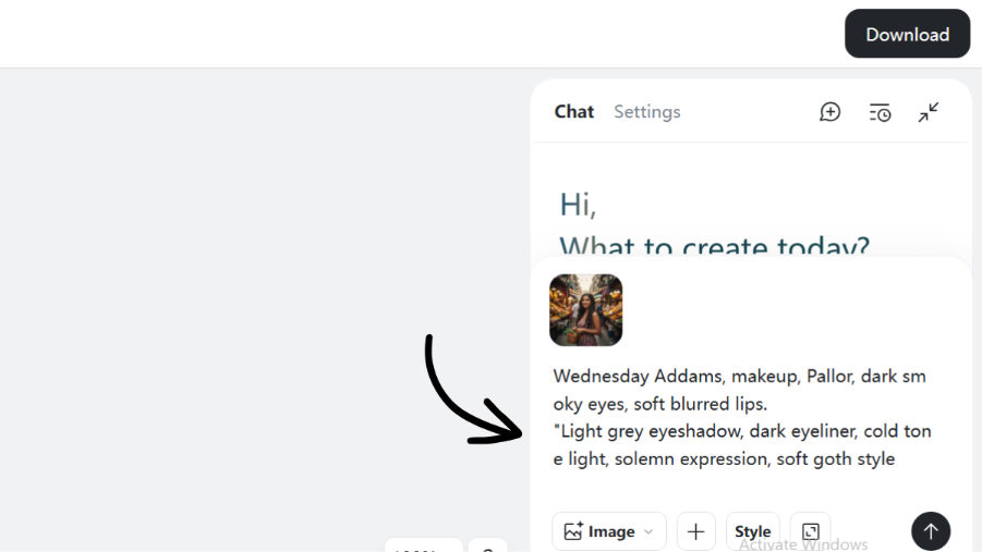 Prompt for Wednesday Addams makeup effect