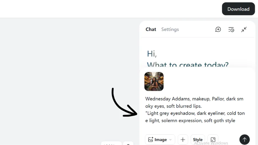 Prompt for Wednesday Addams makeup effect