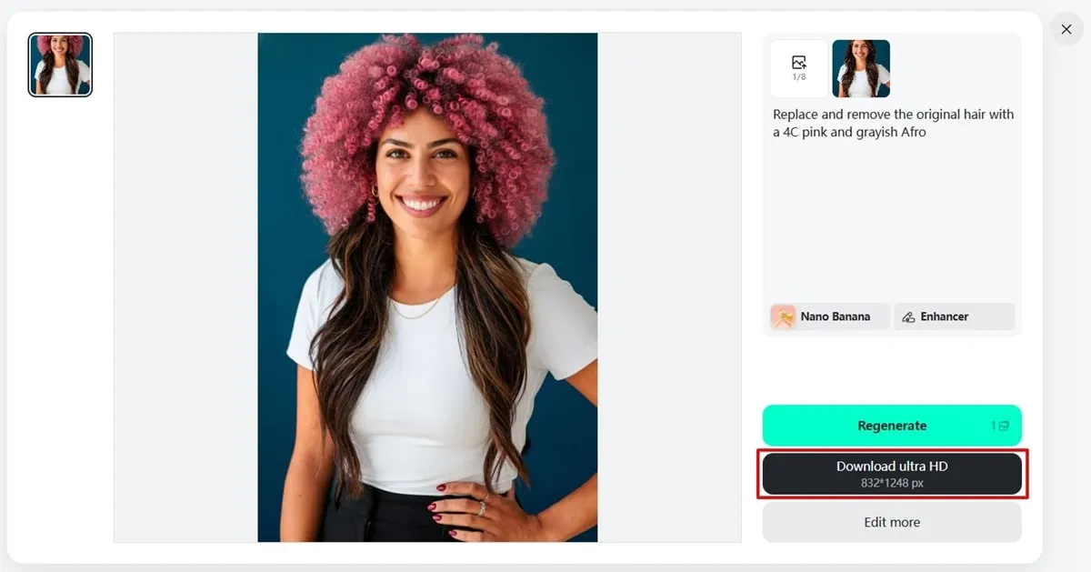 Download the final Afro ladies hairstyle image and enjoy your transformed Afro look.