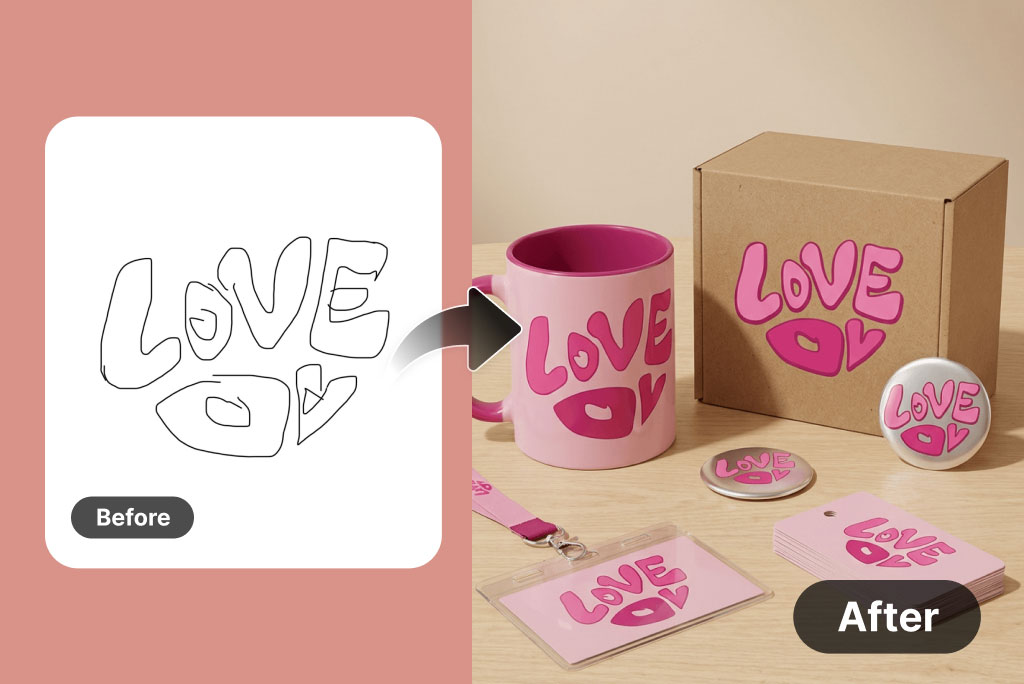 스케치와 낙서를 완성형 디자인으로 변환