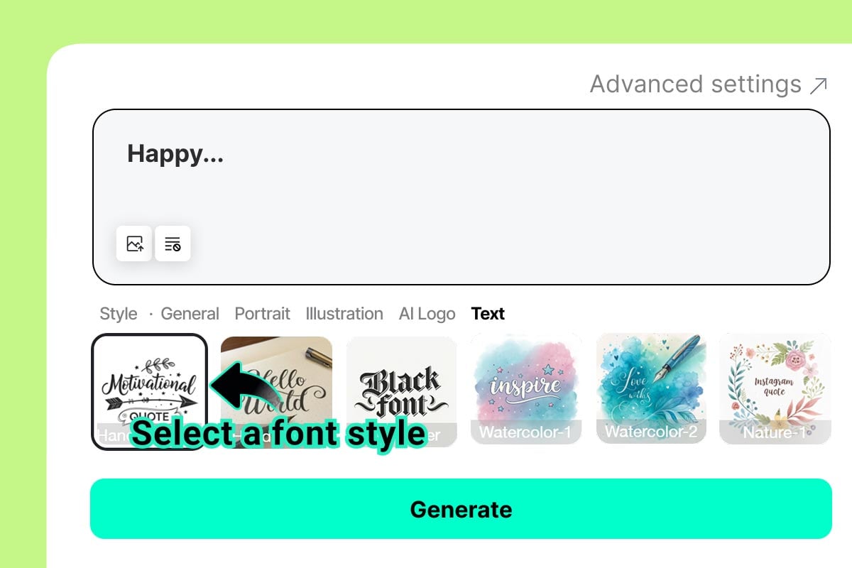 Step 2: Choose your preferred font style