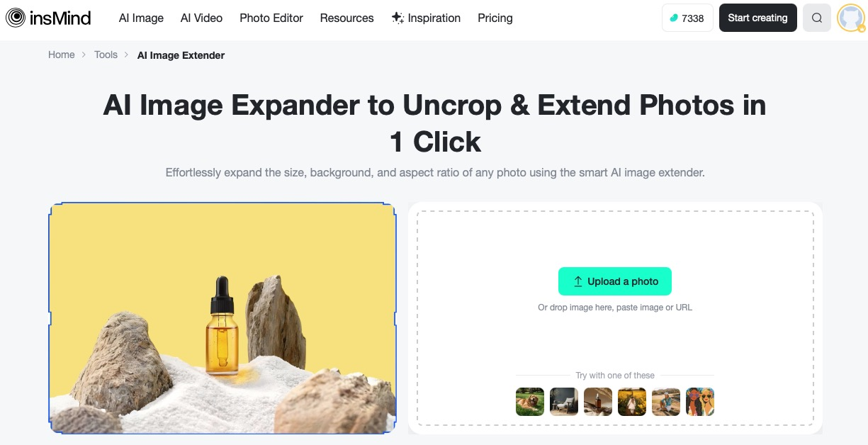Start expanding photos instantly on mobile or desktop without any downloads.